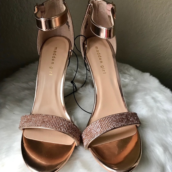 madden girl rose gold heels